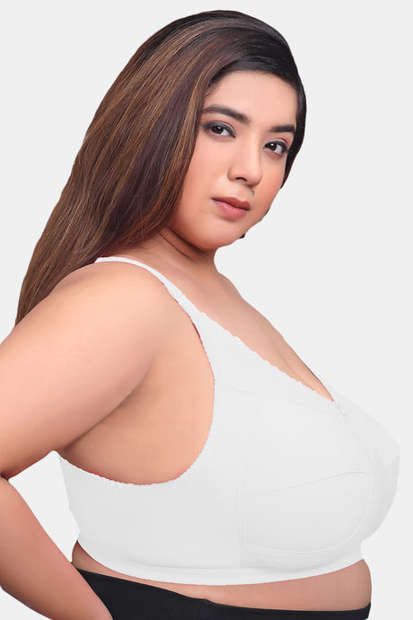 Maroon Clothing Single Layered Non Wired Full Coverage Minimiser Bra - White — image 2
