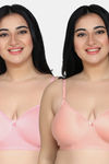 Maroon Clothing Padded Non Wired Full Coverage T-Shirt Bra (Pack of 2) - Multicolor — thumbnail 1