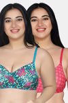 Maroon Clothing Double Layered Non Wired Full Coverage T-Shirt Bra (Pack of 2) - Multicolor — thumbnail 1