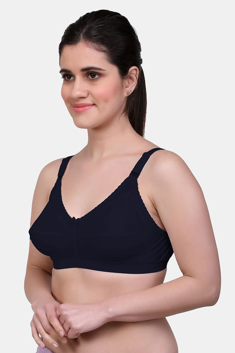 Maroon Clothing Single Layered Non Wired Full Coverage Minimiser Bra - Black — image 2