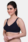 Maroon Clothing Single Layered Non Wired Full Coverage Minimiser Bra - Black — thumbnail 2