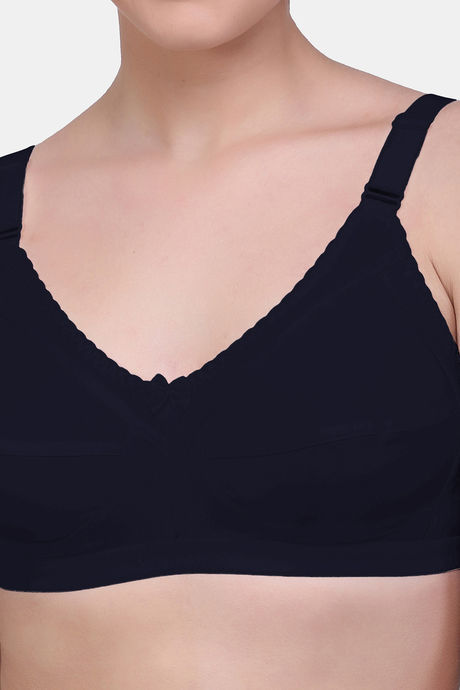 Maroon Clothing Single Layered Non Wired Full Coverage Minimiser Bra - Black — image 4