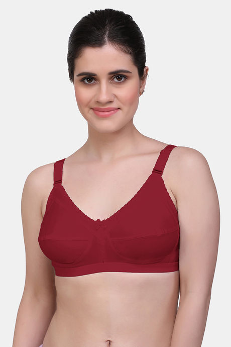 Maroon Clothing Single Layered Non Wired Full Coverage Minimiser Bra (Pack of 3) - Multicolor — image 10