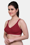 Maroon Clothing Single Layered Non Wired Full Coverage Minimiser Bra (Pack of 3) - Multicolor — thumbnail 11