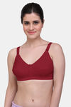 Maroon Clothing Single Layered Non Wired Full Coverage Minimiser Bra - Maroon — thumbnail 1