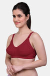 Maroon Clothing Single Layered Non Wired Full Coverage Minimiser Bra - Maroon — thumbnail 2