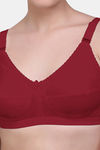 Maroon Clothing Single Layered Non Wired Full Coverage Minimiser Bra - Maroon — thumbnail 4