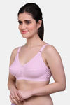 Maroon Clothing Single Layered Non Wired Full Coverage Minimiser Bra - Pink — thumbnail 2