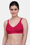 Maroon Clothing Single Layered Non Wired Full Coverage Minimiser Bra - Red — thumbnail 1
