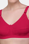 Maroon Clothing Single Layered Non Wired Full Coverage Minimiser Bra - Red — thumbnail 4
