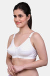 Maroon Clothing Single Layered Non Wired Full Coverage Minimiser Bra - White — thumbnail 2