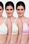 Maroon Clothing Double Layered Non Wired Full Coverage Super Support Bra (Pack of 3) - Multicolor — thumbnail 1