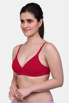 Maroon Clothing Padded Non Wired Medium Coverage T-Shirt Bra - Red — thumbnail 2