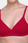 Maroon Clothing Padded Non Wired Medium Coverage T-Shirt Bra - Red — thumbnail 4