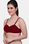 Maroon Clothing Double Layered Non Wired Medium Coverage T-Shirt Bra - Maroon — thumbnail 2