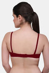 Maroon Clothing Double Layered Non Wired Medium Coverage T-Shirt Bra - Maroon — thumbnail 3