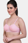 Maroon Clothing Double Layered Non Wired Medium Coverage T-Shirt Bra - Pink — thumbnail 2