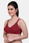 Maroon Clothing Single Layered Non Wired Full Coverage Minimiser Bra (Pack of 3) - Multicolor — thumbnail 3