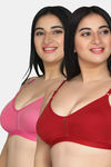 Maroon Clothing Double Layered Non Wired 3/4Th Coverage T-Shirt Bra (Pack of 2) - Multicolor — thumbnail 1