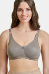 Maroon Clothing Double Layered Non Wired Full Coverage Super Support Bra - Grey — thumbnail 1