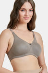 Maroon Clothing Double Layered Non Wired Full Coverage Super Support Bra - Grey — thumbnail 2