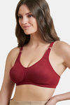 Maroon Clothing Double Layered Non Wired Full Coverage Super Support Bra - Maroon — thumbnail 2