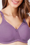 Maroon Clothing Double Layered Non Wired Full Coverage T-Shirt Bra - Purple — thumbnail 4
