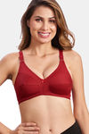 Maroon Clothing Double Layered Non Wired Full Coverage Super Support Bra - Maroon — thumbnail 1
