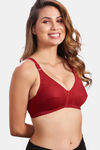 Maroon Clothing Double Layered Non Wired Full Coverage Super Support Bra - Maroon — thumbnail 2
