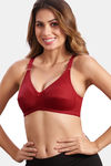 Maroon Clothing Double Layered Non Wired Full Coverage Super Support Bra - Maroon — thumbnail 3