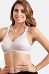 Maroon Clothing Double Layered Non Wired Full Coverage Super Support Bra - White — thumbnail 3