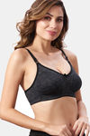 Maroon Clothing Double Layered Non Wired Full Coverage T-Shirt Bra - Black — thumbnail 2