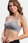 Maroon Clothing Double Layered Non Wired Full Coverage T-Shirt Bra - Grey — thumbnail 2