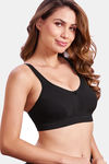 Maroon Clothing Double Layered Non Wired Full Coverage Sag Lift Bra - Black — thumbnail 2