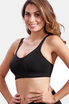 Maroon Clothing Double Layered Non Wired Full Coverage Sag Lift Bra - Black — thumbnail 3