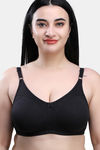 Maroon Clothing Double Layered Non Wired Full Coverage T-Shirt Bra - Black — thumbnail 1