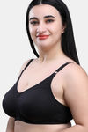 Maroon Clothing Double Layered Non Wired Full Coverage T-Shirt Bra - Black — thumbnail 2