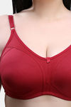 Maroon Clothing Double Layered Non Wired Full Coverage T-Shirt Bra - Maroon — thumbnail 4