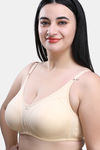 Maroon Clothing Double Layered Non Wired Full Coverage T-Shirt Bra - Skin — thumbnail 3
