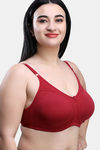 Maroon Clothing Double Layered Non Wired Full Coverage T-Shirt Bra - Maroon — thumbnail 2