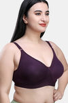 Maroon Clothing Double Layered Non Wired Full Coverage T-Shirt Bra - Purple — thumbnail 2