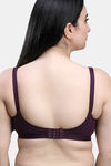 Maroon Clothing Double Layered Non Wired Full Coverage T-Shirt Bra - Purple — thumbnail 3