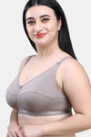 Maroon Clothing Single Layered Non Wired Full Coverage Super Support Bra - Grey — thumbnail 2