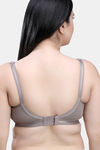 Maroon Clothing Single Layered Non Wired Full Coverage Super Support Bra - Grey — thumbnail 3