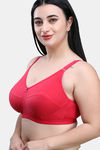 Maroon Clothing Double Layered Non Wired Full Coverage Super Support Bra - Red — thumbnail 3
