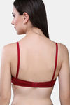 Maroon Clothing Double Layered Non Wired Medium Coverage Lace Bra - Maroon — thumbnail 3