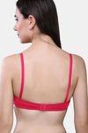 Maroon Clothing Double Layered Non Wired Medium Coverage Lace Bra - Red — thumbnail 3