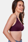 Maroon Clothing Lightly Lined Non Wired Full Coverage T-Shirt Bra - Wine — thumbnail 3