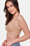 Maroon Clothing Double Layered Non Wired Full Coverage Bralette Bra - Nude — thumbnail 2