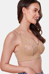 Maroon Clothing Double Layered Non Wired Full Coverage Bralette Bra - Nude — thumbnail 3